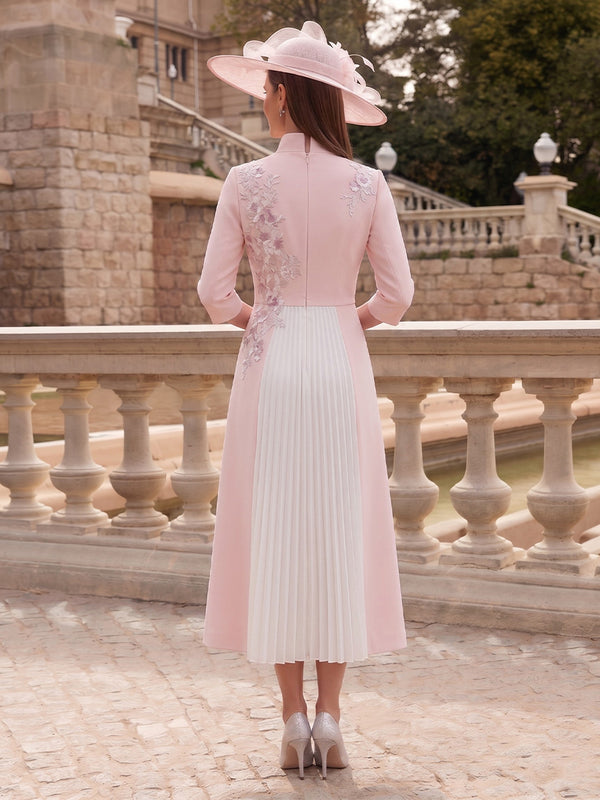 A Line V Neck 3/4 Sleeves Long Mother of the Bride Dresses