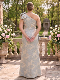 Jacquard Plus Size Satin One Shoulder Mermaid Mother of the Bride/Groom Dresses