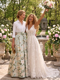 V Neck Jacquard Satin A Line 3/4 Sleeves Mother of the Bride/Groom Dresses