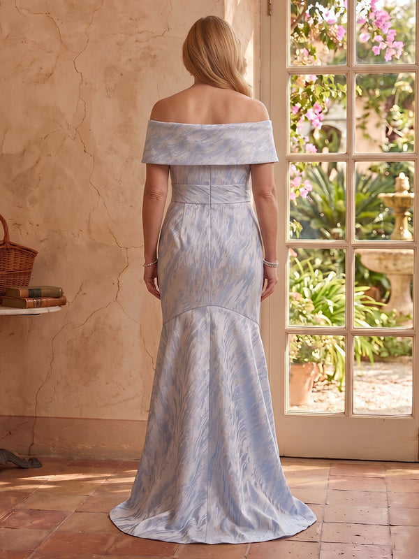 Jacquard Plus Size Mermaid Off the Shoulder Mother of the Bride Dresses