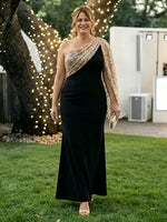 Plus Size Mermaid One Shoulder Satin Mother of the Bride Dresses