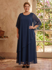 Chiffon Plus Size A Line Short Sleeves  Mother of the Bride Dresses