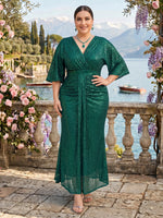 Sequin V Neck Mermaid Mother of the Bride/Groom Dresses Plus Size