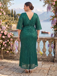 Sequin V Neck Mermaid Mother of the Bride/Groom Dresses Plus Size