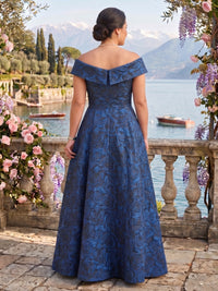 Jacquard Plus Size A Line Off the Shoulder Mother of the Bride/Groom Dresses