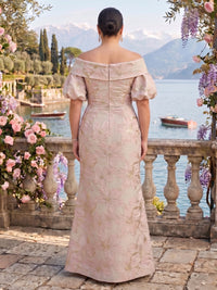 Jacquard Plus Size Off the Shoulder Mermaid Mother of the Bride/Groom Dresses