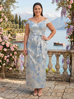 Jacquard Plus Size Off the Shoulder Mermaid Mother of the Bride/Groom Dresses
