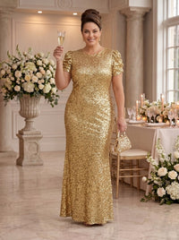 Sequin Jewel Mermaid Mother of the Bride/Groom Dresses Plus Size