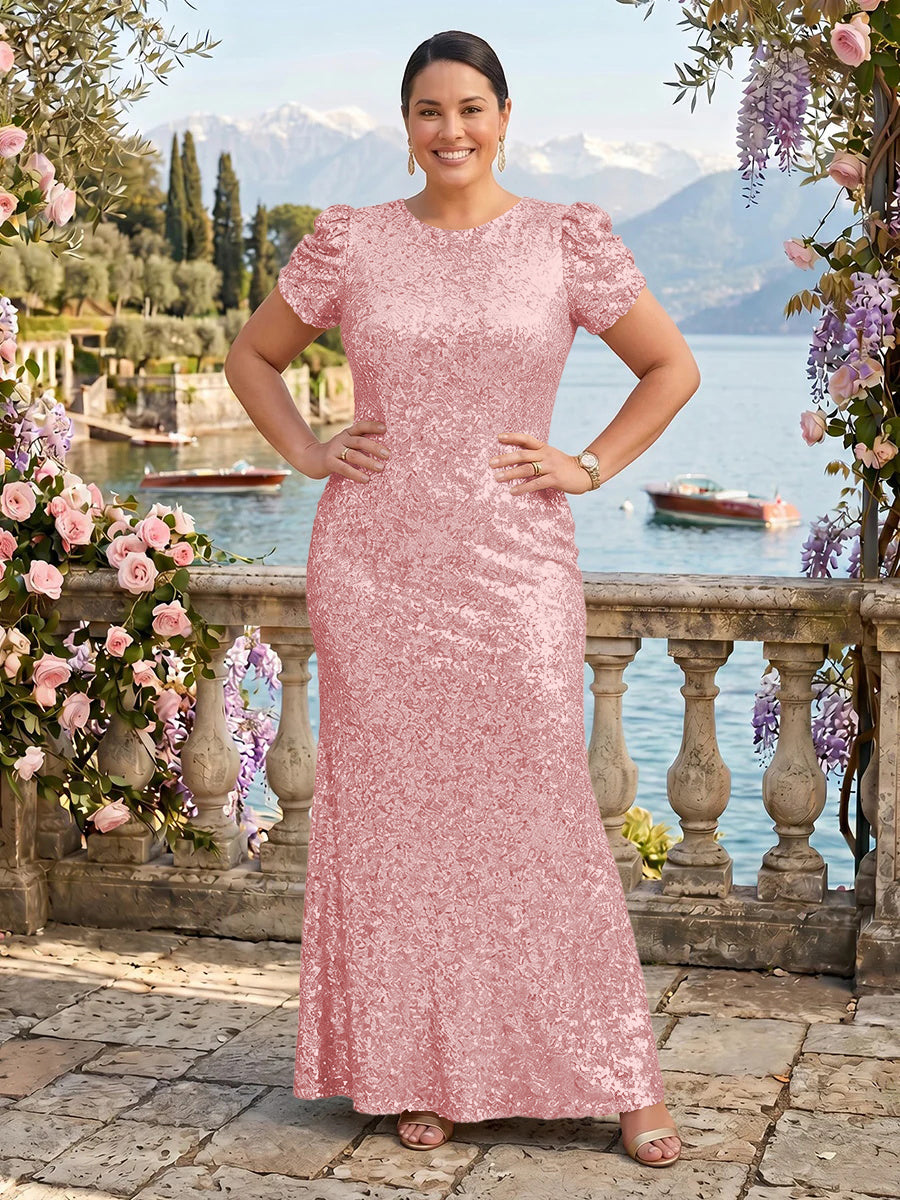 Sequin Jewel Mermaid Mother of the Bride/Groom Dresses Plus Size