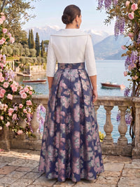 Jacquard Plus Size V Neck A Line Mother of the Bride/Groom Dresses