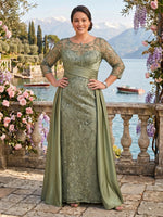 Sequin Long Sleeves Plus Size A Line Mother of the Bride Dresses