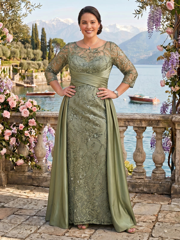 Sequin Long Sleeves Plus Size A Line Mother of the Bride Dresses
