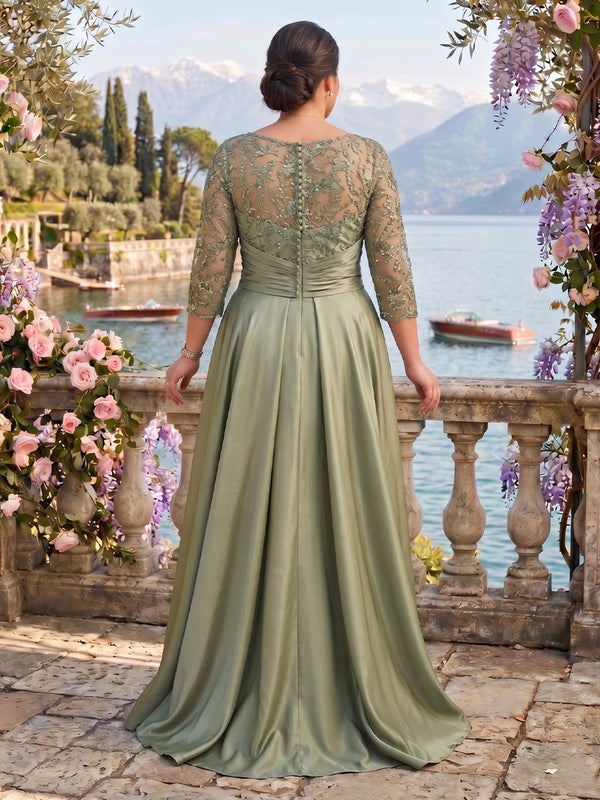 Sequin Long Sleeves Plus Size A Line Mother of the Bride Dresses