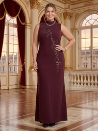 High Neck Mermaid Sleeveless Mother of the Bride/Groom Dresses Plus Size