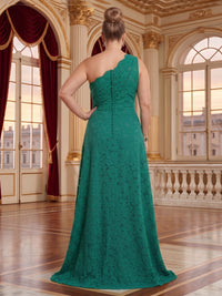 One Shoulder A Line Sleeveless Lace Mother of the Bride/Groom Dresses Plus Size