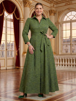 Jacquard Plus Size V Neck A Line Long Sleeves Mother of the Bride/Groom Dresses