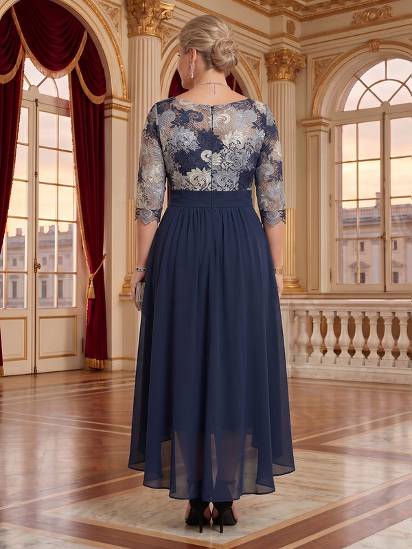Jewel A Line Tea Length Chiffon Mother of the Bride/Groom Dresses Plus Size