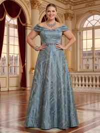 Jacquard Plus Size Off the Shoulder Beadings Mother of the Bride/Groom Dresses