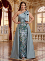 One Shoulder Mermaid Satin Mother of the Bride/Groom Dresses Plus Size