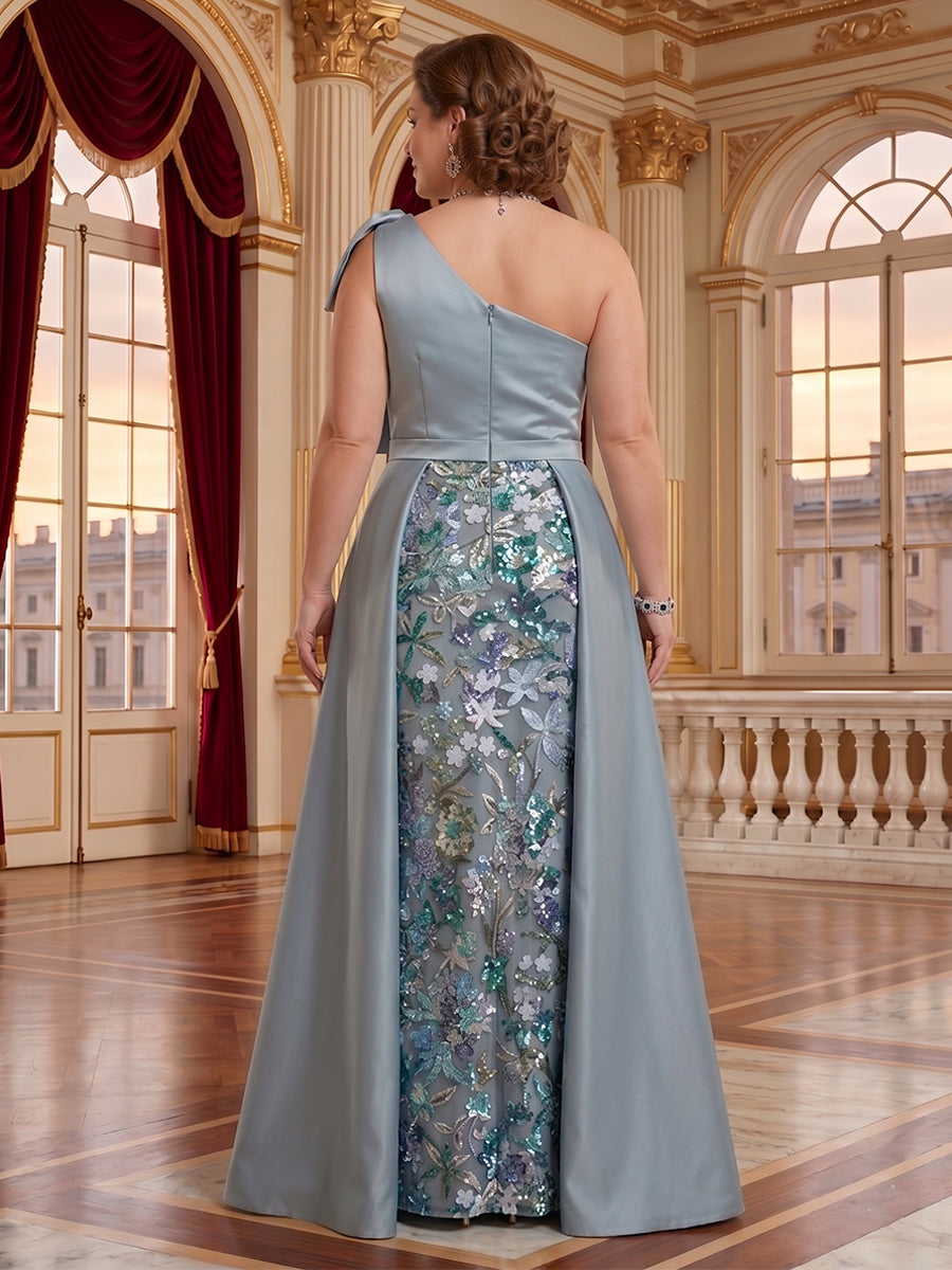 One Shoulder Mermaid Satin Mother of the Bride/Groom Dresses Plus Size