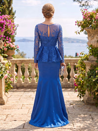 Satin Long Sleeves Mermaid Floor Length Mother of the Bride/Groom Dresses