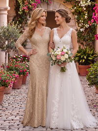 Lace Long Sleeves Mermaid Floor Length Mother of the Bride/Groom Dresses