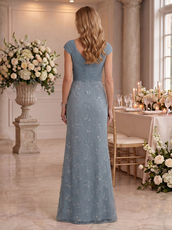 Lace V Neck Mermaid Floor Length Mother of the Bride/Groom Dresses