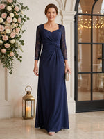Chiffon V Neck A Line Floor Length Lace Appliques Mother of the Bride/Groom Dresses