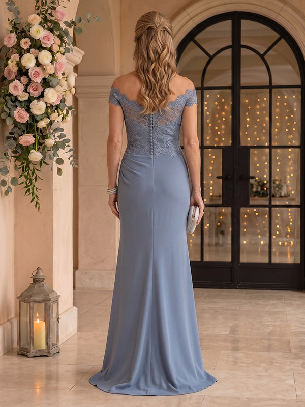 Lace Off the Shoulder Mermaid Floor Length Mother of the Bride/Groom Dresses