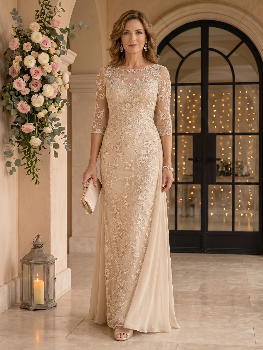 Jewel Lace Mermaid Floor Length Mother of the Bride/Groom Dresses