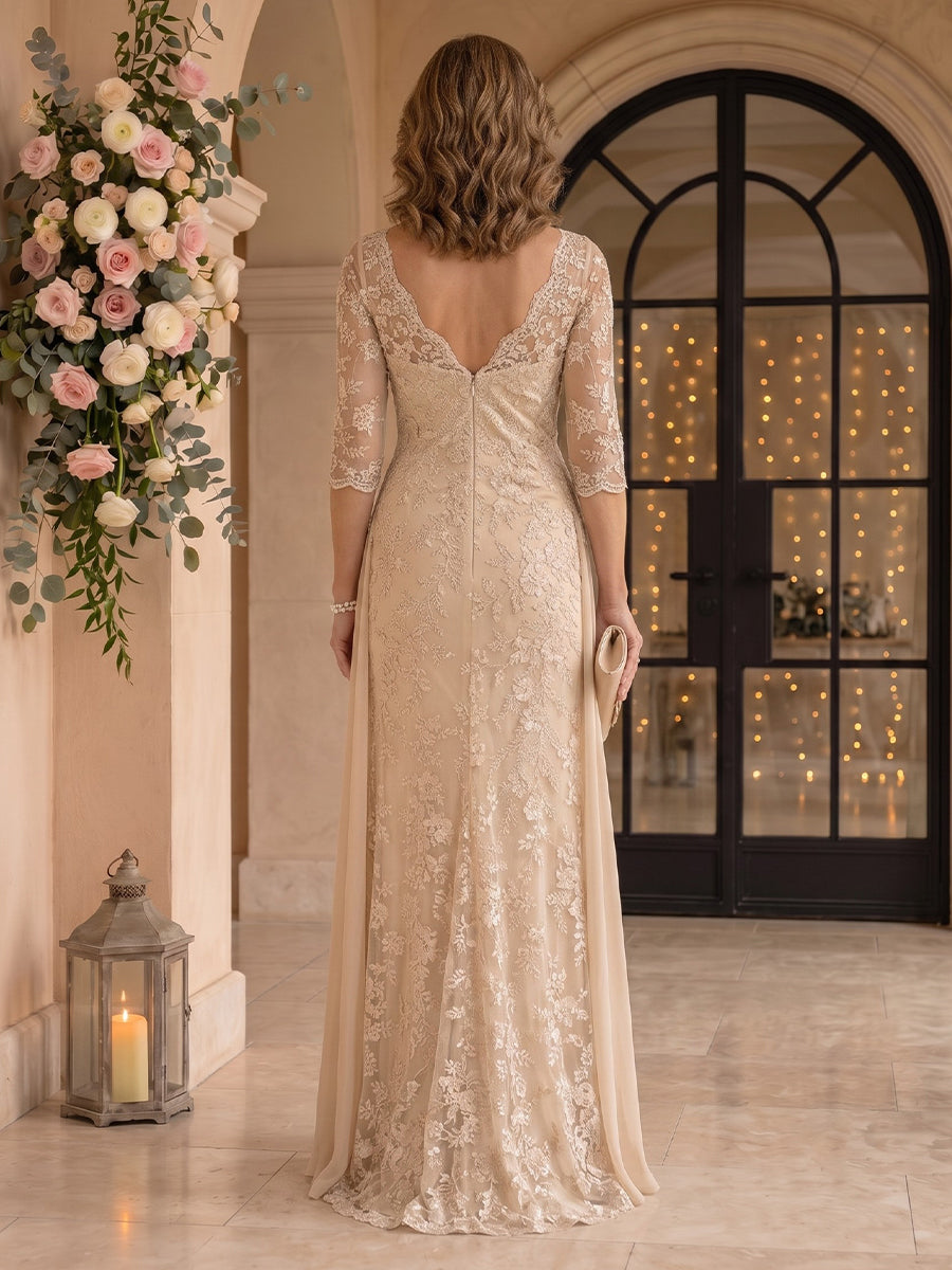 Jewel Lace Mermaid Floor Length Mother of the Bride/Groom Dresses