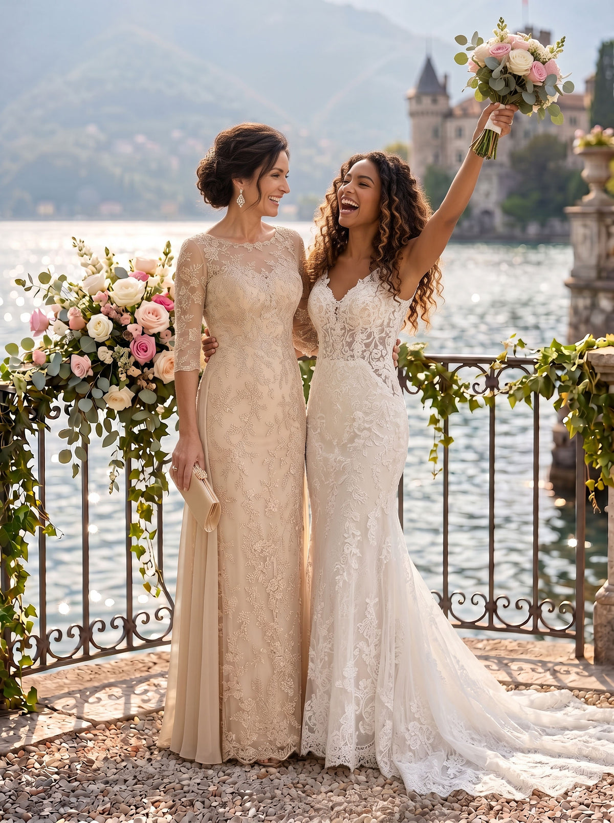 Jewel Lace Mermaid Floor Length Mother of the Bride/Groom Dresses