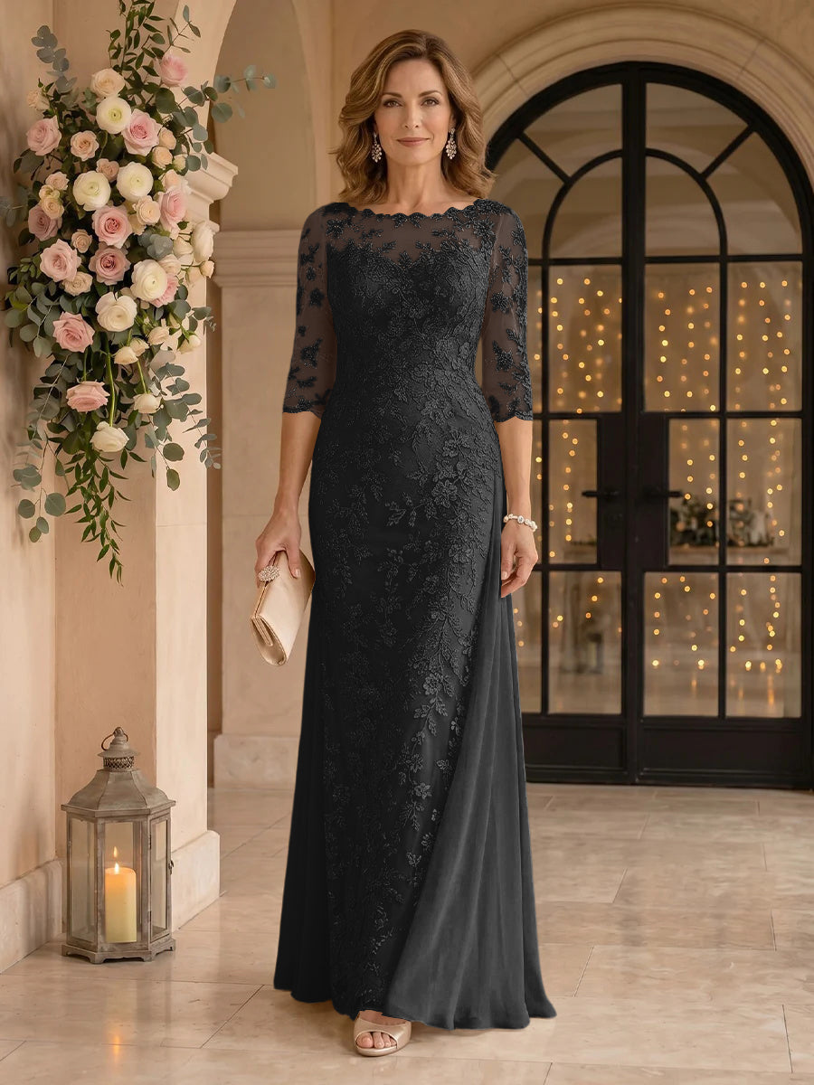 Jewel Lace Mermaid Floor Length Mother of the Bride/Groom Dresses