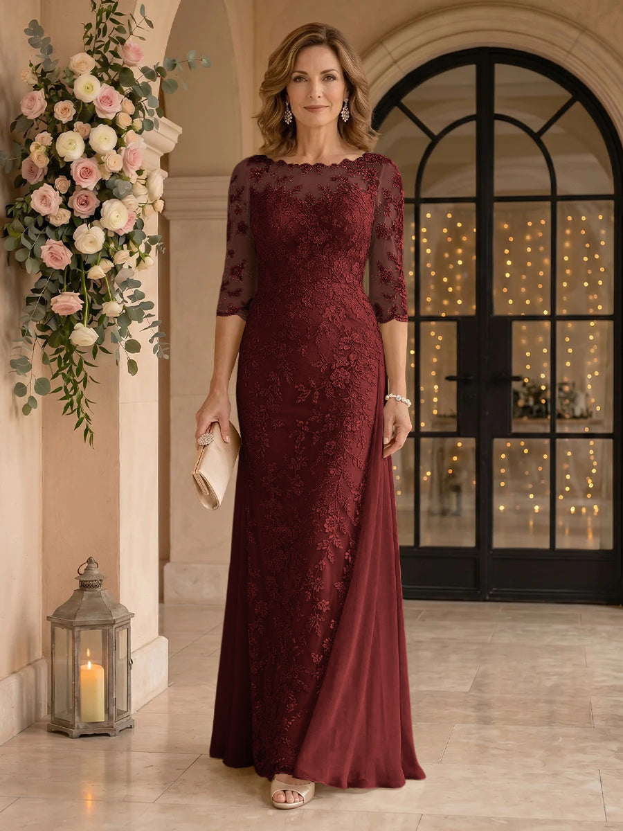 Jewel Lace Mermaid Floor Length Mother of the Bride/Groom Dresses