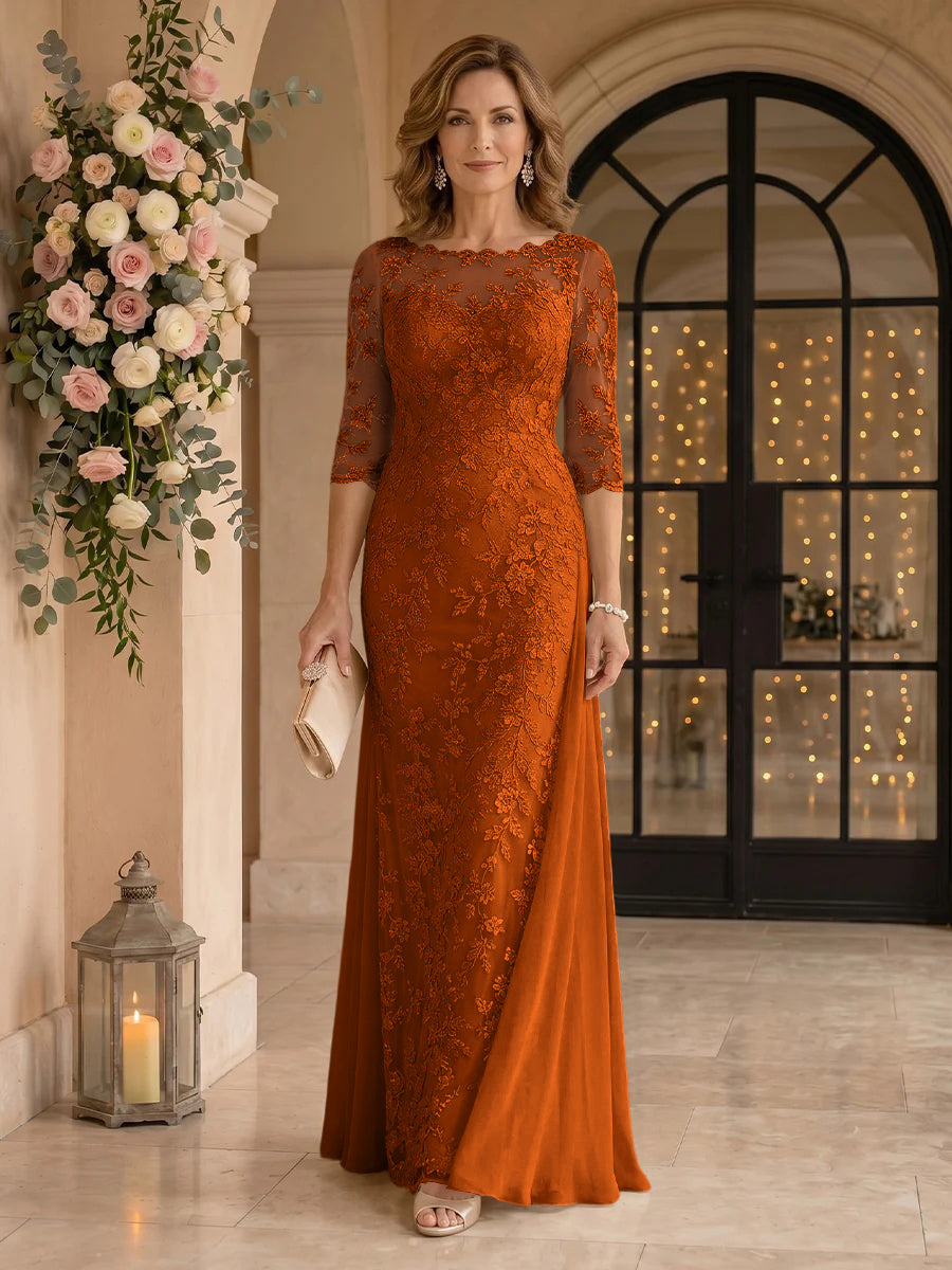 Jewel Lace Mermaid Floor Length Mother of the Bride/Groom Dresses