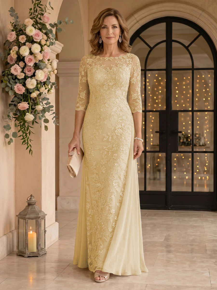 Jewel Lace Mermaid Floor Length Mother of the Bride/Groom Dresses