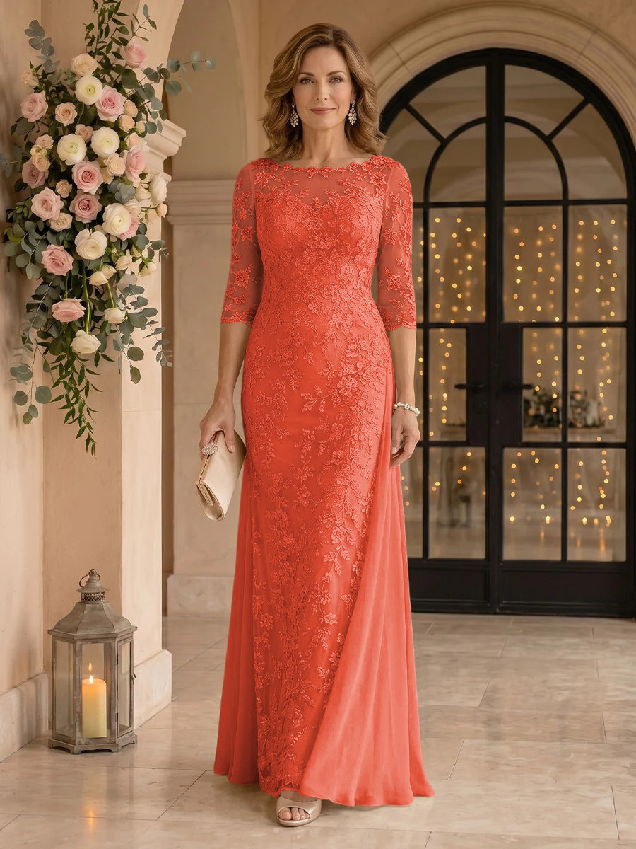 Jewel Lace Mermaid Floor Length Mother of the Bride/Groom Dresses
