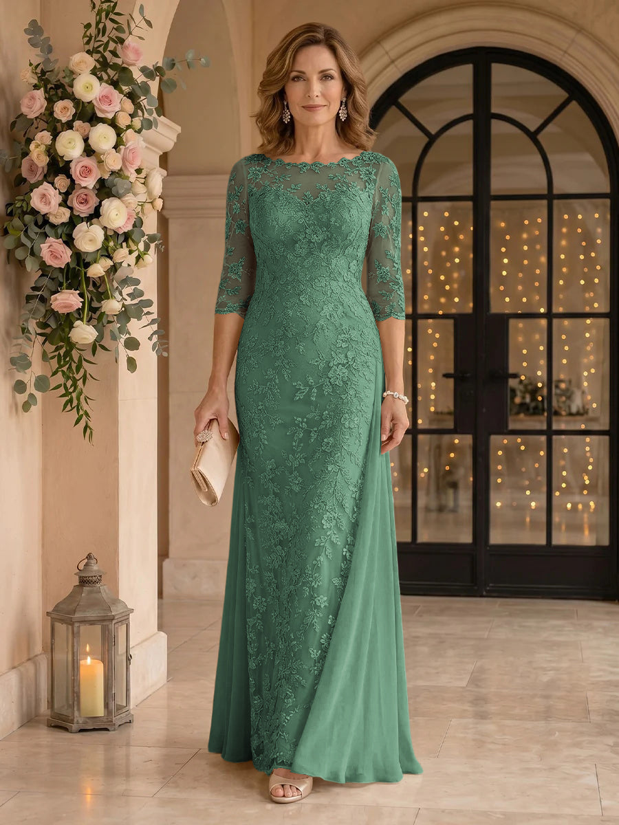 Jewel Lace Mermaid Floor Length Mother of the Bride/Groom Dresses