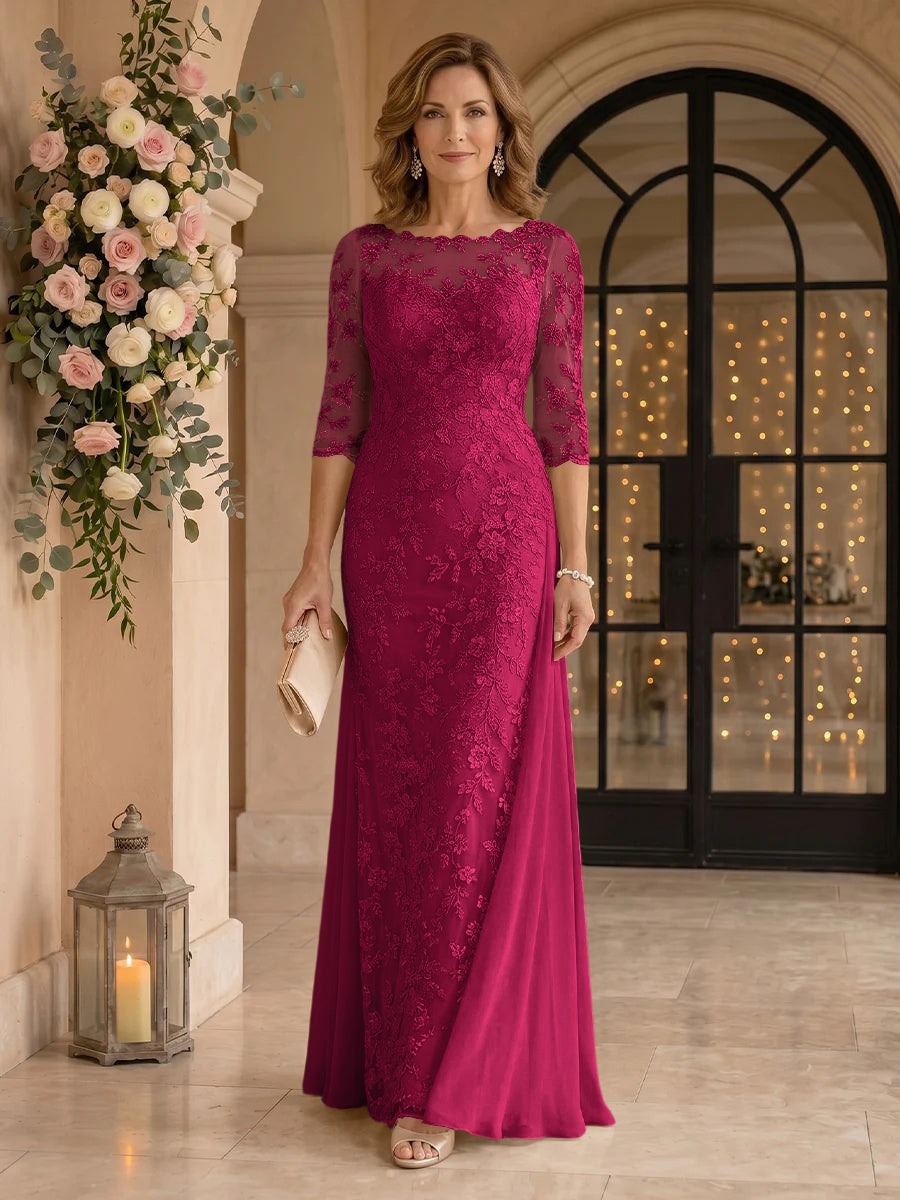 Jewel Lace Mermaid Floor Length Mother of the Bride/Groom Dresses