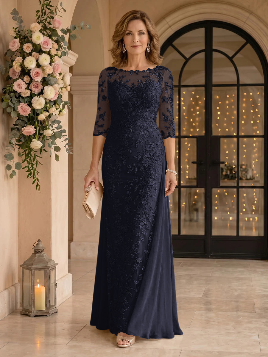 Jewel Lace Mermaid Floor Length Mother of the Bride/Groom Dresses