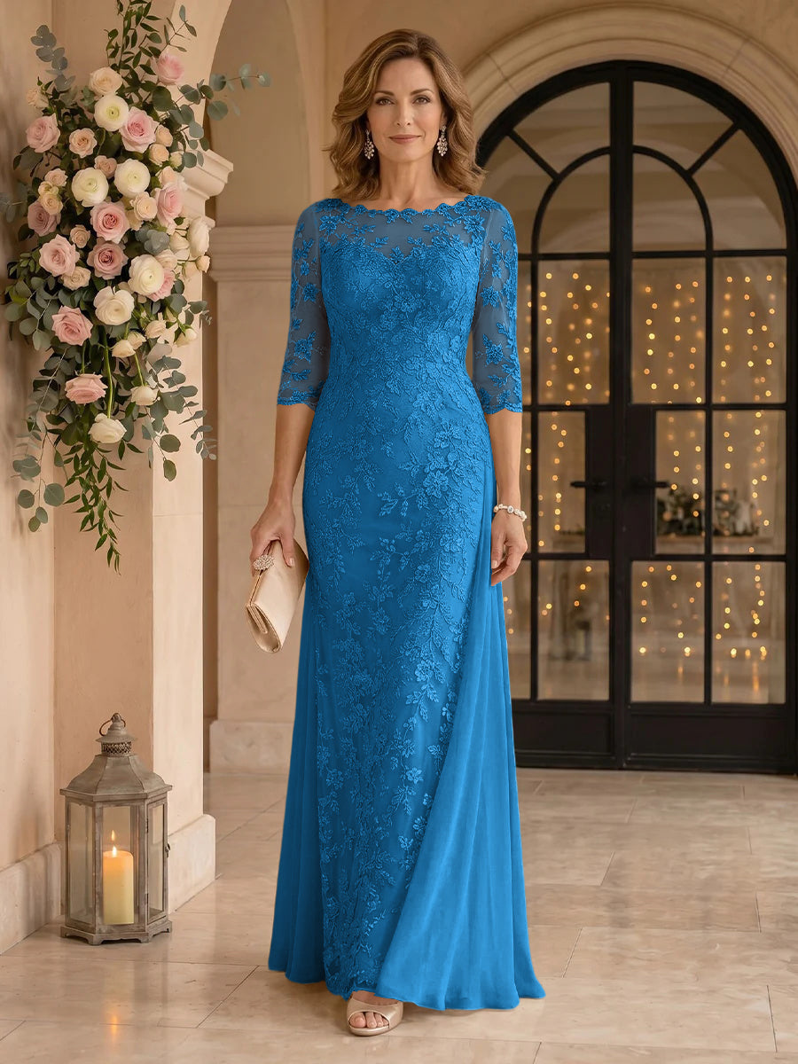 Jewel Lace Mermaid Floor Length Mother of the Bride/Groom Dresses