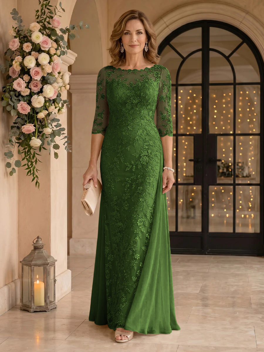 Jewel Lace Mermaid Floor Length Mother of the Bride/Groom Dresses
