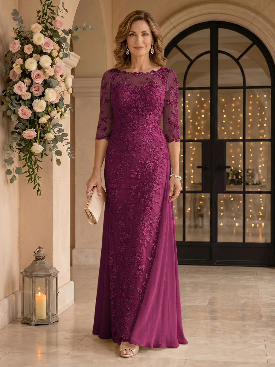 Jewel Lace Mermaid Floor Length Mother of the Bride/Groom Dresses