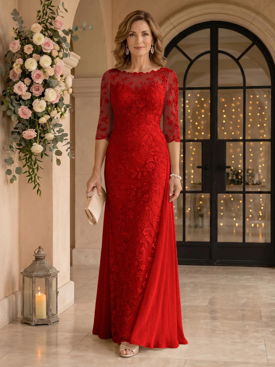 Jewel Lace Mermaid Floor Length Mother of the Bride/Groom Dresses