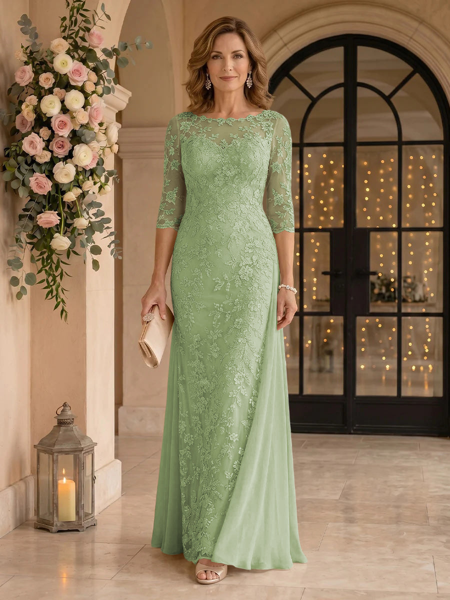 Jewel Lace Mermaid Floor Length Mother of the Bride/Groom Dresses