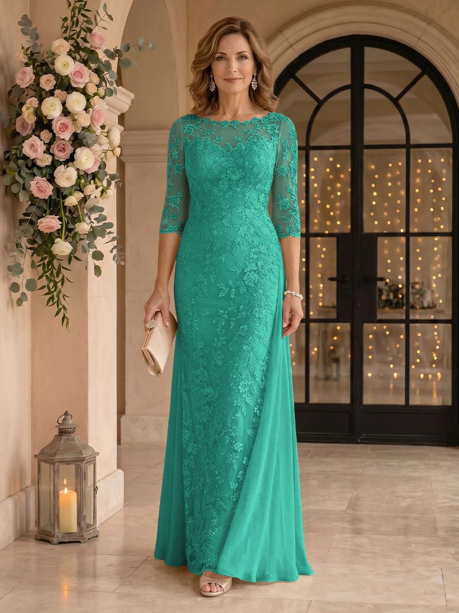 Jewel Lace Mermaid Floor Length Mother of the Bride/Groom Dresses