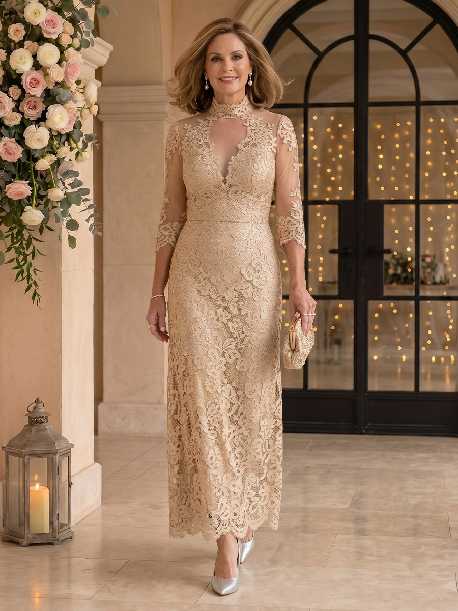 High Neck Sheath Mermaid Floor Length Mother of the Bride/Groom Dresses