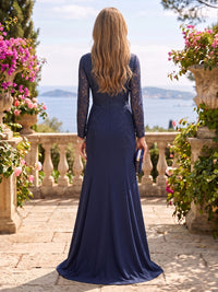 Chiffon Jewel Mermaid Floor Length Lace Mother of the Bride/Groom Dresses