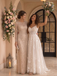 Tulle Jewel Mermaid Floor Length Lace Mother of the Bride/Groom Dresses