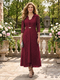2 Pieces V Neck 3/4 Sleeves Mother of the Bride Dresses with Jacket